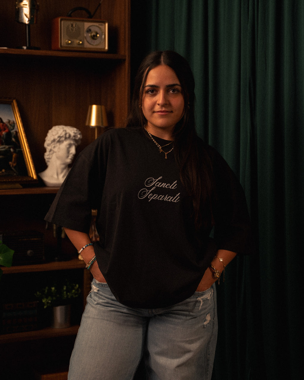 Black Sancti Seperati Boxy Tee