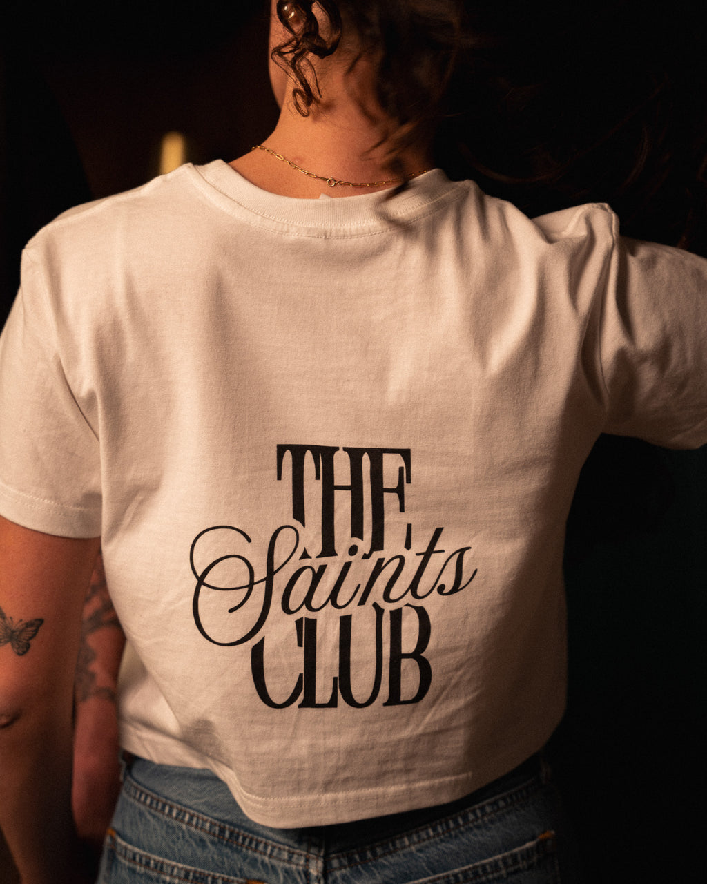 Black "Club Cropped Tee"