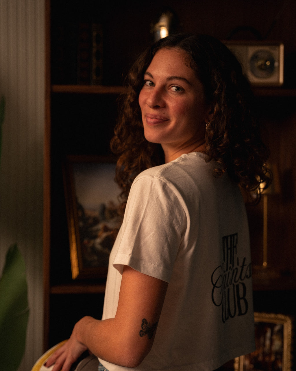 Black "Club Cropped Tee"